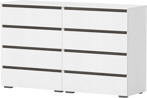 Комод Кортекс-мебель Бари 160 8ш (белый/белый/орех элия) - фото