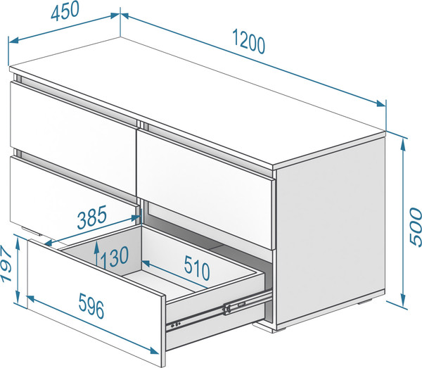 Тумба Кортекс-мебель Бари 120 4ш