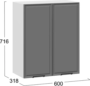 Шкаф навесной для кухни ТриЯ Белладжио 1ВВ6 с двумя дверьми 