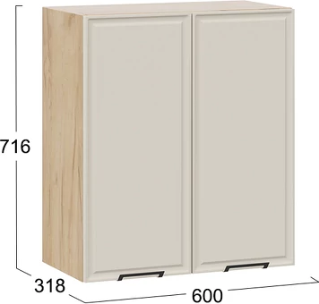 Шкаф навесной для кухни ТриЯ Белладжио 1ВВ6 с двумя дверьми