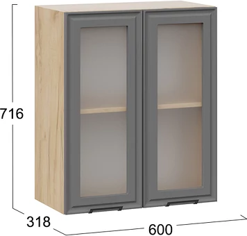 Шкаф навесной для кухни ТриЯ Белладжио 1ВВ6С с двумя дверьми 