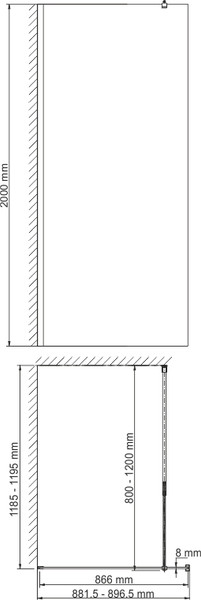 Душевая стенка Wasserkraft Rossel 28W39