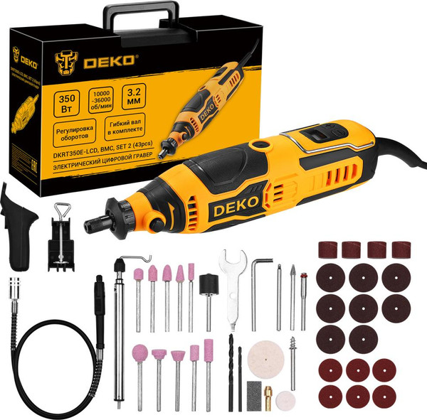 Гравер Deko DKRT350E-LCD / 085-1323 - фото