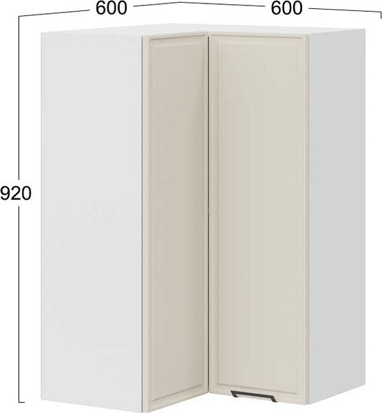 Шкаф навесной для кухни ТриЯ Белладжио 1ВВ6УП угловой прямой