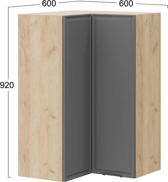 Шкаф навесной для кухни ТриЯ Белладжио 1ВВ6УП угловой прямой