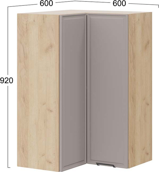 Шкаф навесной для кухни ТриЯ Белладжио 1ВВ6УП угловой прямой