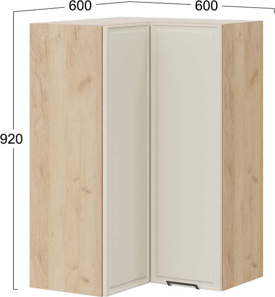 Шкаф навесной для кухни ТриЯ Белладжио 1ВВ6УП угловой прямой