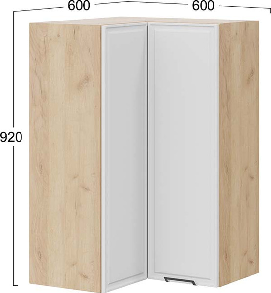 Шкаф навесной для кухни ТриЯ Белладжио 1ВВ6УП угловой прямой