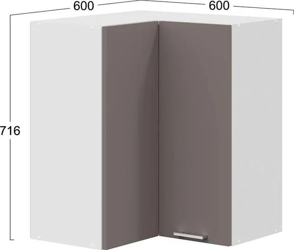 Шкаф навесной для кухни ТриЯ Габриэлла 1В6УП угловой прямой 