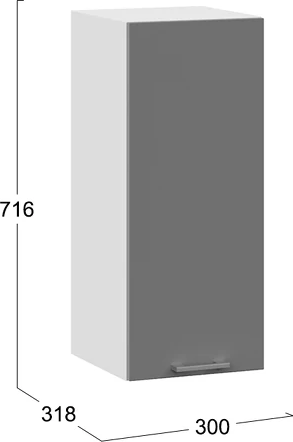 Шкаф навесной для кухни ТриЯ Габриэлла 1ВВ3 с одной дверью