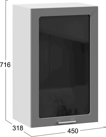 Шкаф навесной для кухни ТриЯ Габриэлла 1ВВ45С с одной дверью