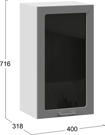 Шкаф навесной для кухни ТриЯ Габриэлла 1ВВ4С с одной дверью 