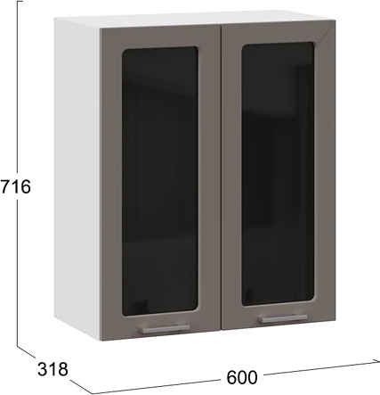 Шкаф навесной для кухни ТриЯ Габриэлла 1ВВ6С с двумя дверьми