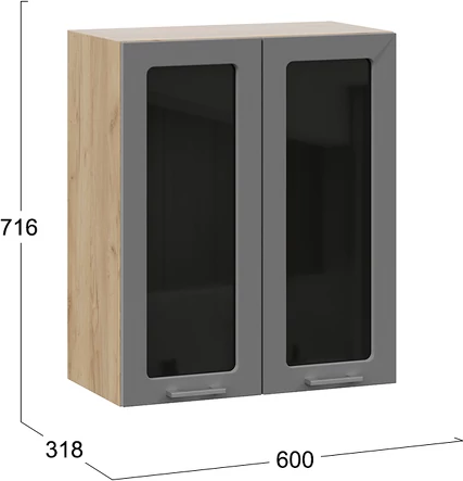 Шкаф навесной для кухни ТриЯ Габриэлла 1ВВ6С с двумя дверьми 