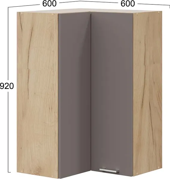 Шкаф навесной для кухни ТриЯ Габриэлла 1ВВ6УП угловой прямой