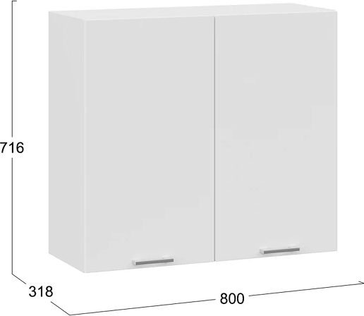 Шкаф навесной для кухни ТриЯ Габриэлла 1ВВ8 с двумя дверьми 