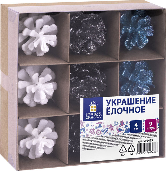 Набор елочных игрушек Золотая сказка Шишки / 592455