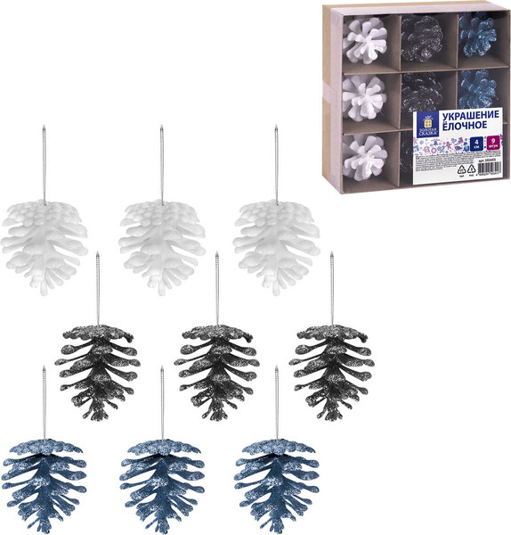 Набор елочных игрушек Золотая сказка Шишки / 592455