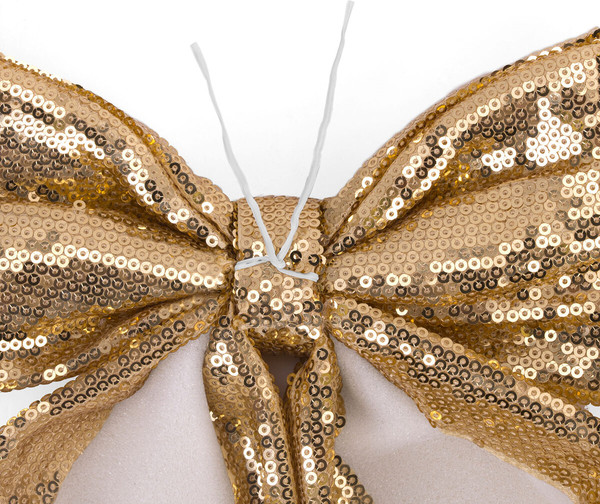 Подвеска новогодняя Золотая сказка Бант с пайетками / 592479