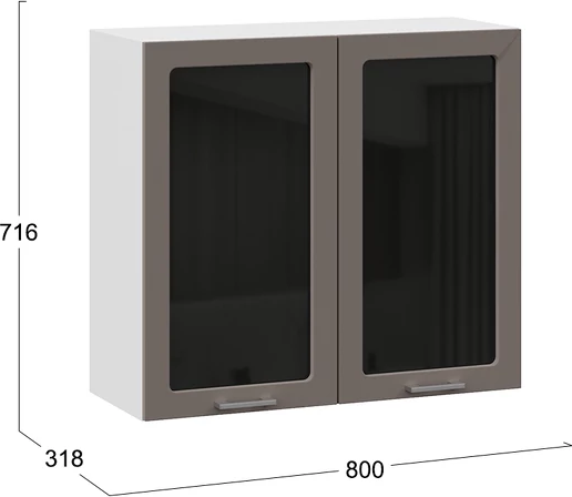 Шкаф навесной для кухни ТриЯ Габриэлла 1ВВ8С с двумя дверьми 