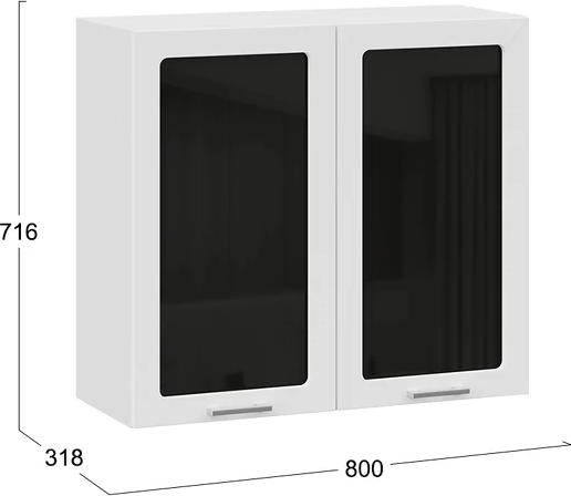 Шкаф навесной для кухни ТриЯ Габриэлла 1ВВ8С с двумя дверьми