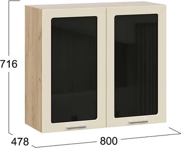 Шкаф навесной для кухни ТриЯ Габриэлла 1ВВ8С с двумя дверьми