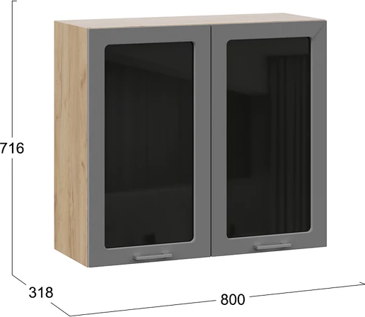 Шкаф навесной для кухни ТриЯ Габриэлла 1ВВ8С с двумя дверьми