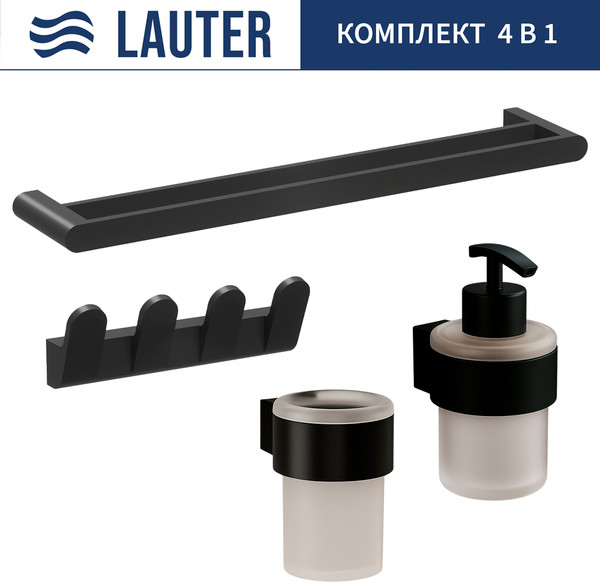 Набор аксессуаров для ванной Lauter 21TS3019 + 21TS3021 + 21TS3009 + 21TS3002 - фото