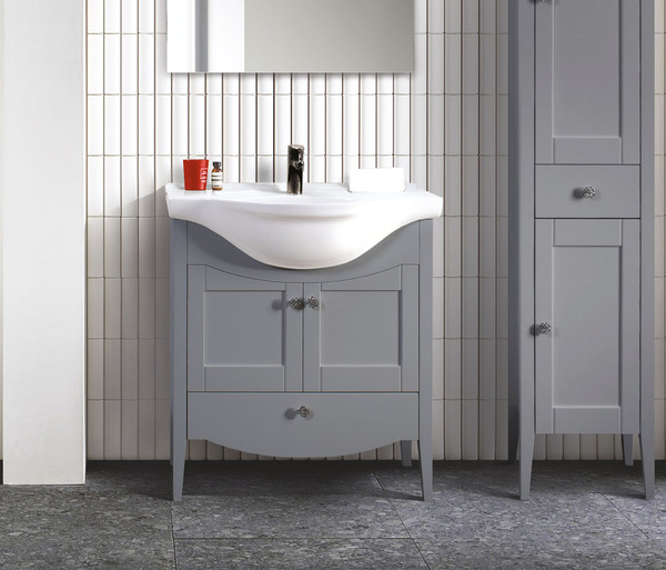 Тумба под умывальник Belux Афины Н 85-01 (30, железный серый матовый) - фото