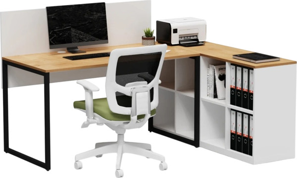 Письменный стол Crafto Тор Хлоя с тумбой 02 178x140x75 - фото