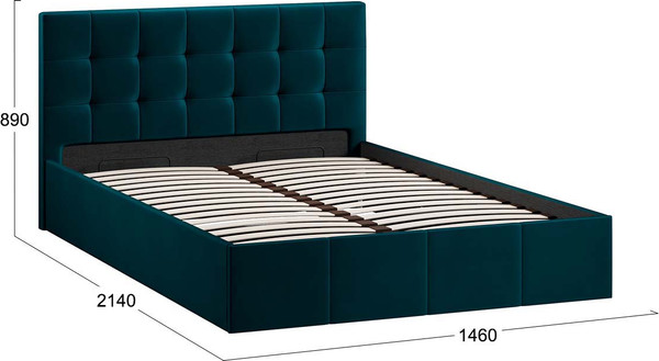 Двуспальная кровать ТриЯ Эмма с ПМ и заглушиной 140x200