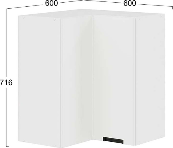 Шкаф навесной для кухни ТриЯ Гренада 1В6УП угловой прямой