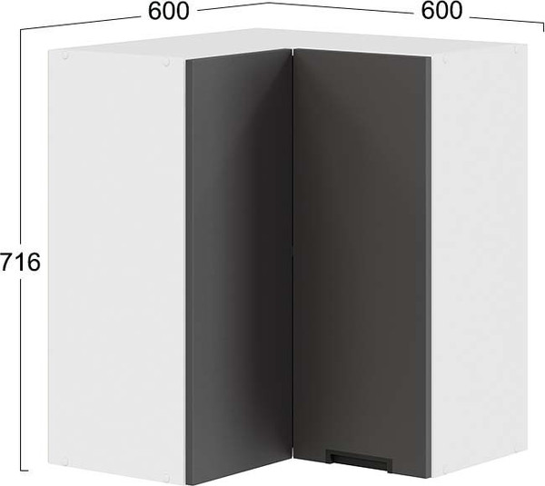 Шкаф навесной для кухни ТриЯ Гренада 1В6УП угловой прямой