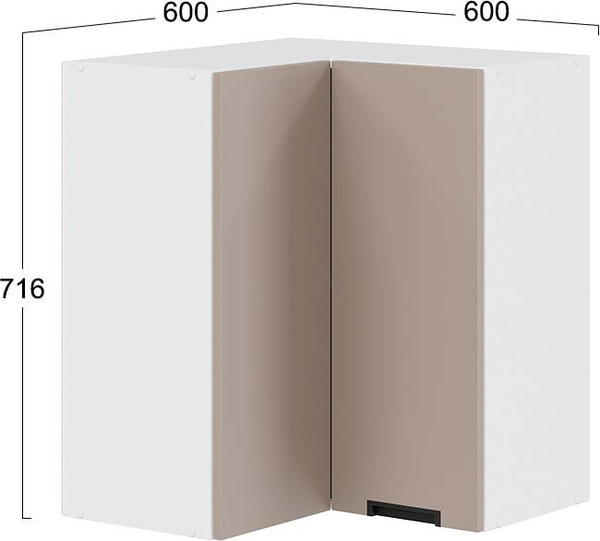 Шкаф навесной для кухни ТриЯ Гренада 1В6УП угловой прямой
