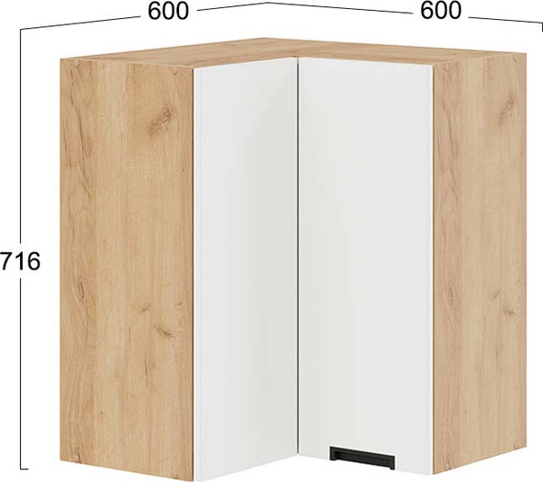 Шкаф навесной для кухни ТриЯ Гренада 1В6УП угловой прямой