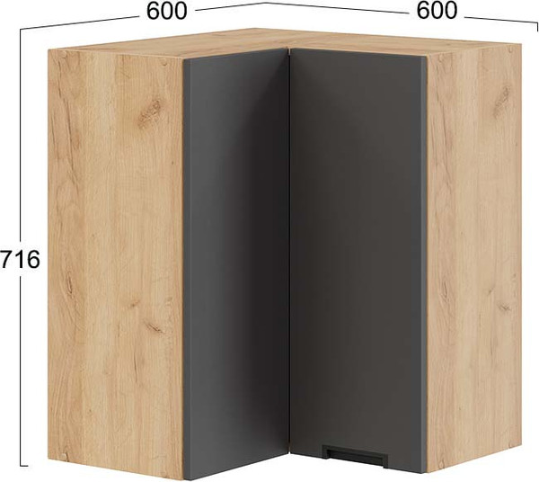 Шкаф навесной для кухни ТриЯ Гренада 1В6УП угловой прямой