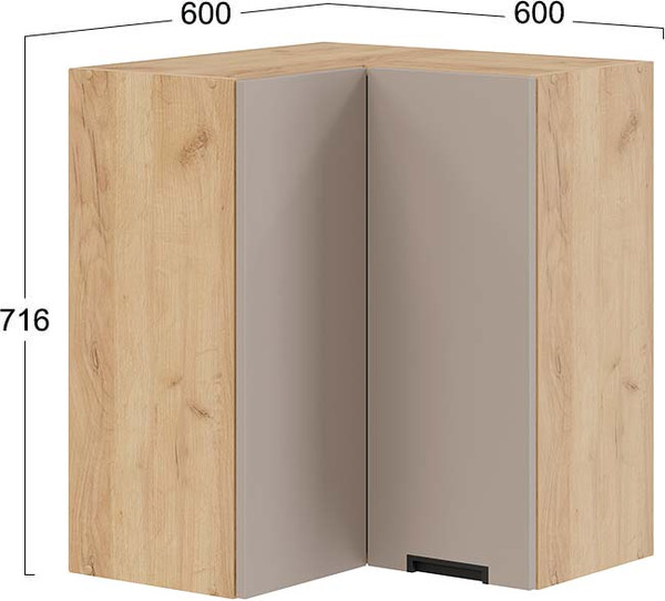 Шкаф навесной для кухни ТриЯ Гренада 1В6УП угловой прямой