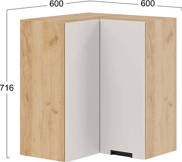 Шкаф навесной для кухни ТриЯ Гренада 1В6УП угловой прямой