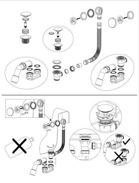 Сифон Alba Spa T1 / САT100100 для ванны автомат
