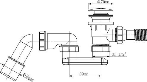Сифон Alba Spa T1 / САT100100 для ванны автомат