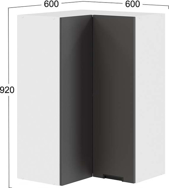 Шкаф навесной для кухни ТриЯ Гренада 1ВВ6УП угловой прямой