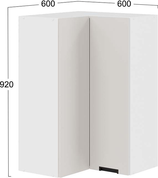 Шкаф навесной для кухни ТриЯ Гренада 1ВВ6УП угловой прямой