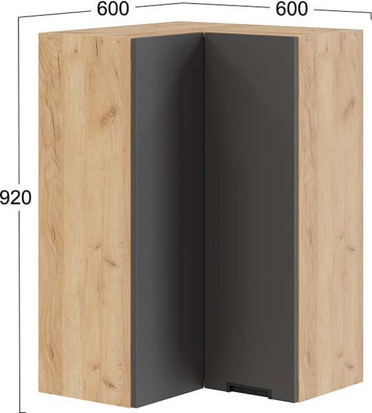 Шкаф навесной для кухни ТриЯ Гренада 1ВВ6УП угловой прямой