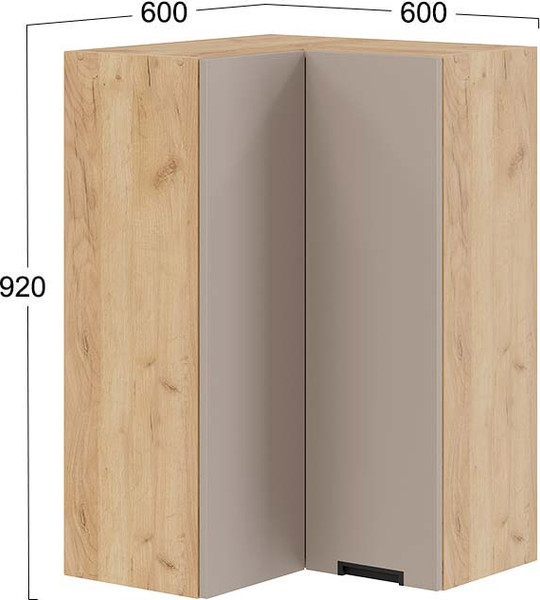 Шкаф навесной для кухни ТриЯ Гренада 1ВВ6УП угловой прямой