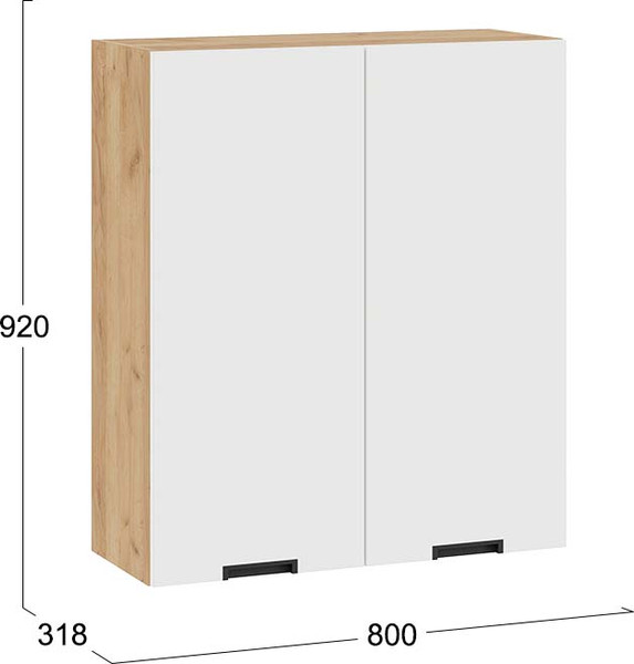 Шкаф навесной для кухни ТриЯ Гренада 1ВВ8 с двумя дверьми