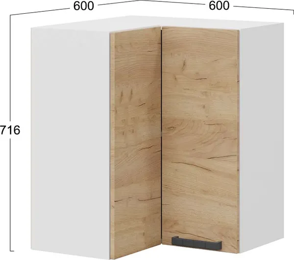 Шкаф навесной для кухни ТриЯ Детройт 1В6УП угловой прямой