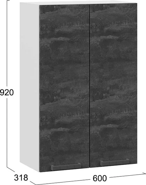 Шкаф навесной для кухни ТриЯ Детройт 1ВВ6 с двумя дверьми