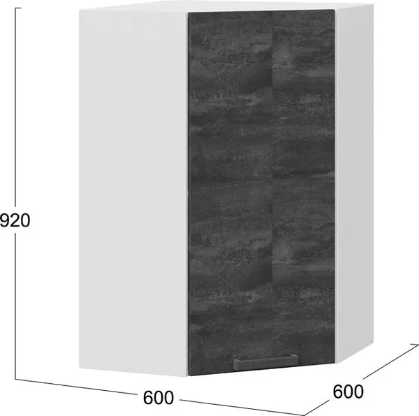 Шкаф навесной для кухни ТриЯ Детройт 1ВВ6У угловой 