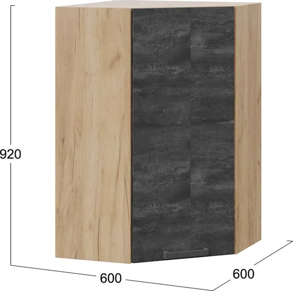 Шкаф навесной для кухни ТриЯ Детройт 1ВВ6У угловой