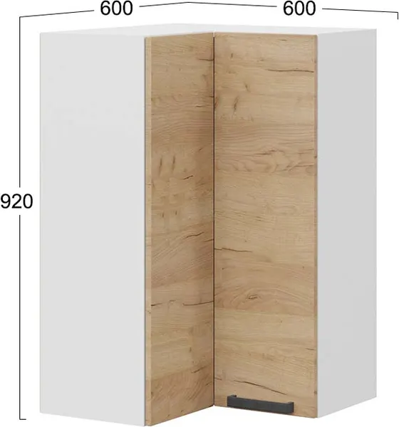 Шкаф навесной для кухни ТриЯ Детройт 1ВВ6УП угловой прямой